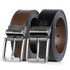 Men's Two-in-One Reversible Leather Belt, Brown Black Casual Everyday Classic Harness Buckle Belt, One Size, Cut For Fit - Wrangler - 4 of 4