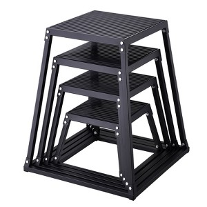 VEVOR Plyometric Jump Boxes, 12/18/24/30 Inch Plyo Box, Platform and Jumping Agility Box, Anti-Slip Fitness Exercise Step Up Box Set - 1 of 4