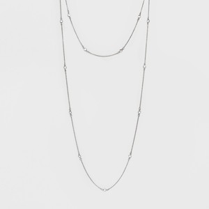 Choker and Long Layered with Crystal Stone Necklace - A New Day Silver, Women