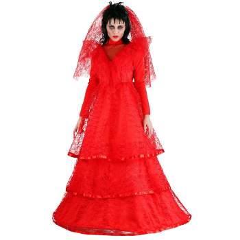 HalloweenCostumes.com Red Gothic Wedding Dress Plus Size Costume