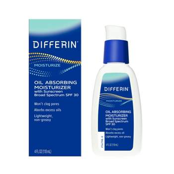 Differin Oil Absorbing Moisturizer with Sunscreen, Broad-Spectrum UVA/UVB - SPF 30 - 4oz