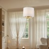 PAKOKULA 4-Light Gold Drum Chandelier with White Fabric Shade - 2 of 4