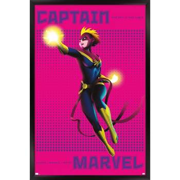 Trends International Marvel Shape of a Hero - Captain Marvel Framed Wall Poster Prints