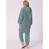 INSPIRE CHIC Women's Flannel Winter Button Up Long Hoodies with Pockets Matching Long Pants Pajama Sets  2 Pcs - 4 of 4