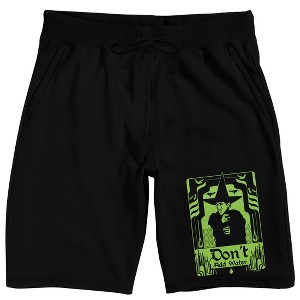 Wizard Of Oz Wicked Witch Don't Add Water Men's Black Sleep Pajama Shorts - 1 of 3