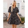 Women's Wrap V-Neck Dot Dress Flutter Sleeve Mini Dress Breathable Summer Dress - 2 of 4
