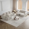 Modern Curved Chenille Sectional Sofa with 2 Chaise Lounges, Convertible L-Shaped 6-Seat Modular Couch for Living Room & Bedroom–The Pop Home - 3 of 4