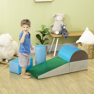 Baofuwish 5-Piece Soft Foam Climbing Blocks,Toddler Climb & Crawl Playset for Indoor Active Play,Safe Preschool Gym Equipment for Ages 1-3 - 1 of 4
