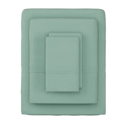 Hastings Home Brushed Microfiber Queen Sheet Set - Fitted and Flat Sheets, Pillowcases - 4-Piece, Sage Green