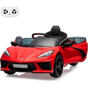 12V Kids Ride On Car, Licensed Corvette Battery Powered Electric Sports Car with Remote, LED, Music & Dashboard - 1 of 4