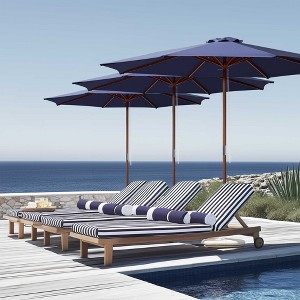 Yescom 9FT Wooden Patio Umbrella UV30+ for Beach Pool Wedding Party Table Market Garden Yard Hotel Deck Cafe Navy - 1 of 4
