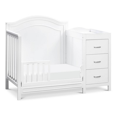 White 4-in-1 Convertible Mini Crib with Changer