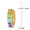 EVERLY JEWELRY | Yellow Plated Sterling Silver 2.47 CT TGW Brazil Amethyst Blue Topaz Citrine Peridot Hoop Earrings - 2 of 4