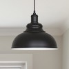 DORESshop 11.81 in. 1-Light Black Dome Pendant Lighting with Metal Shaded - image 2 of 4