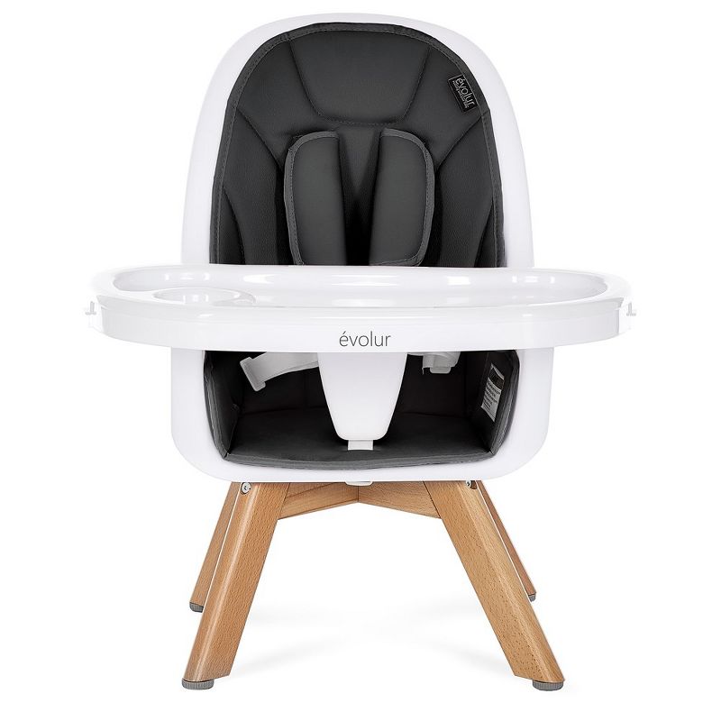 Evolur Zoodle 2 in 1 Baby High Chair, Easy to Clean, Removable Tray, Compact and Portable Convertible High Chair for Babies and Toddlers, Black, 5 of 16