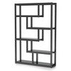 Resenkos Bookshelf, Bookcase Standing Shelf Unts,6-Tier Bookshelf, 69" Industrial Etagere Bookcase with Staggered Shelves,Black - 4 of 4
