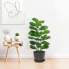 Sunnyfurn 39 Inch Artificial Fiddle Leaf Fig Tree with Plastic and Cement Base, Natural Wood Trunk, Tropical Plant for Home Decor, 1 Pack - 3 of 4