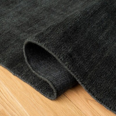 Himalaya Charcoal Gray Hand-Knotted Wool Area Rug 6' x 9'