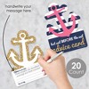 Big Dot of Happiness Last Sail Before the Veil - Anchor Wish Card Nautical Bachelorette Party Activities - Shaped Advice Cards Game - Set of 20 - 2 of 4