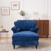 43.3''W Chenille Oversized Chaise Lounge Armchair with Wide Seat, Lazy Sleeper, and Rubber Wood Legs for Living Room and Bedroom - 3 of 4
