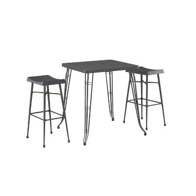 3pc Carson Pub Dining Set Gray - Boraam