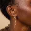 14K Gold Plated Threader Earrings | Hypoallergenic Chain Drop Set for Women - 2 of 4