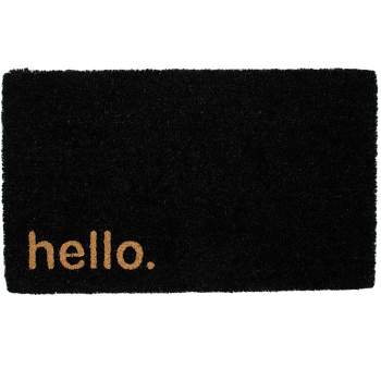 Northlight Black Coir "Hello" Outdoor Doormat 18" x 30"