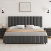 Full/ Queen/ King Size Bed Frame with 4 Storage Drawers, Adjustable Height Headboard, Linen Upholstered Platform Bed Frame, No Box Spring Needed - 4 of 4