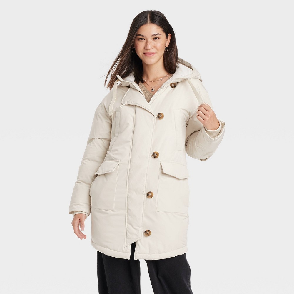 Women's Long Parka Jacket - Universal Thread™ Cream XL