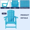 GlasFlength Folding Adirondack Patio Seating Sets, with Cup Holder, Suitable for Indoor, Outdoor Patio, Garden, or Backyard，Blue, 31.4"*29.6"*36.4" - 3 of 4