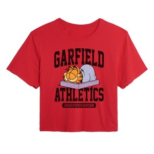 Women's - Garfield - Athletics Couch Potato Division Cropped Graphic T-Shirt - 1 of 4