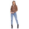 Women's Faux Leather Bomber Jacket - S.E.B. By SEBBY - 4 of 4