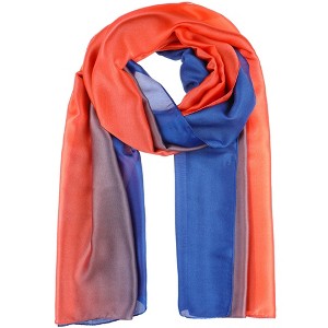 INSPIRE CHIC Women's Gradient Color Satin Colorful Lightweight Soft Scarves 1Pc - 1 of 4