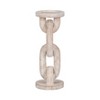 Mango Wood Candle Holder with Sculptural Chain Link Design, Modern Decorative Single Taper or Pillar Candle Stand - 4 of 4
