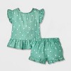 Baby Girls' Ruffle Sleeve Gauze Shorts Set - Cat & Jack™ - 2 of 4