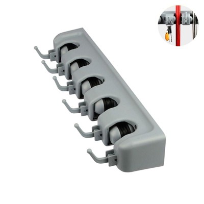 Munora Wall Organizer Storage Hooks, For Home, Bathroom, Kitchen & Garage Grey with 5 Ball Slots & 6 Hooks or Black Metal 20-Pack