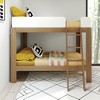 Max & Lily Bunk Bed, Mid-Century Modern Twin over Twin Solid Wood Bed Frame for Kids - 2 of 4