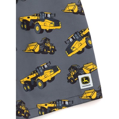 John Deere Little Boys' Allover Print Elastic Waist Board Shorts Grey Yellow 5 — фото 5