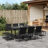 vidaXL Patio Dining Set Table and Chair Garden Outdoor Furniture Black Textilene - 2 of 4
