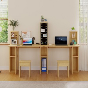 Famapy Multi - Functional Foldable Double Desk - Ideal for Kids’ Study & Shared Spaces Kids Desk Writing Desk - 1 of 4