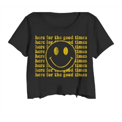 Women's Wo's Good Times Smiley Crop Tee - PRINCE PETER