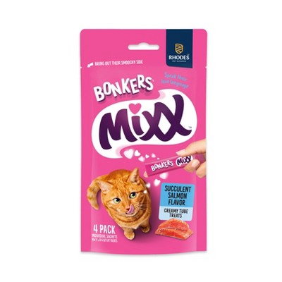 Bonkers Mixx Puree Salmon Flavor Cat Treats - 0.121lb/4ct