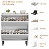 Entryway Shoe Storage Cabinet with 2/3 Flip-Up Bins & Adjustable Shelves - Wooden Freestanding Organizer for Hallway Closet - 4 of 4
