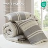AENKYO Full/Queen Cotton Blend Comforter Set, 3-Piece Boho Striped Duvet with Mixed Waffle Weave, Oversized All-Season - 3 of 4
