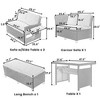 SKRAN 5-Piece Outdoor Patio Rattan Sofa Set with 2 Extendable Side Tables, Dining Table and Washable Covers for Backyard, Poolside, Indoor, Brown - 3 of 4