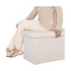 Seville Classics White Boucle Cushioned Textured Fabric Storage Ottoman - 4 of 4