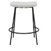 HomeRoots Set of Two 26" White and Black Fabric and Metal Backless Counter Height Bar Chairs - 4 of 4