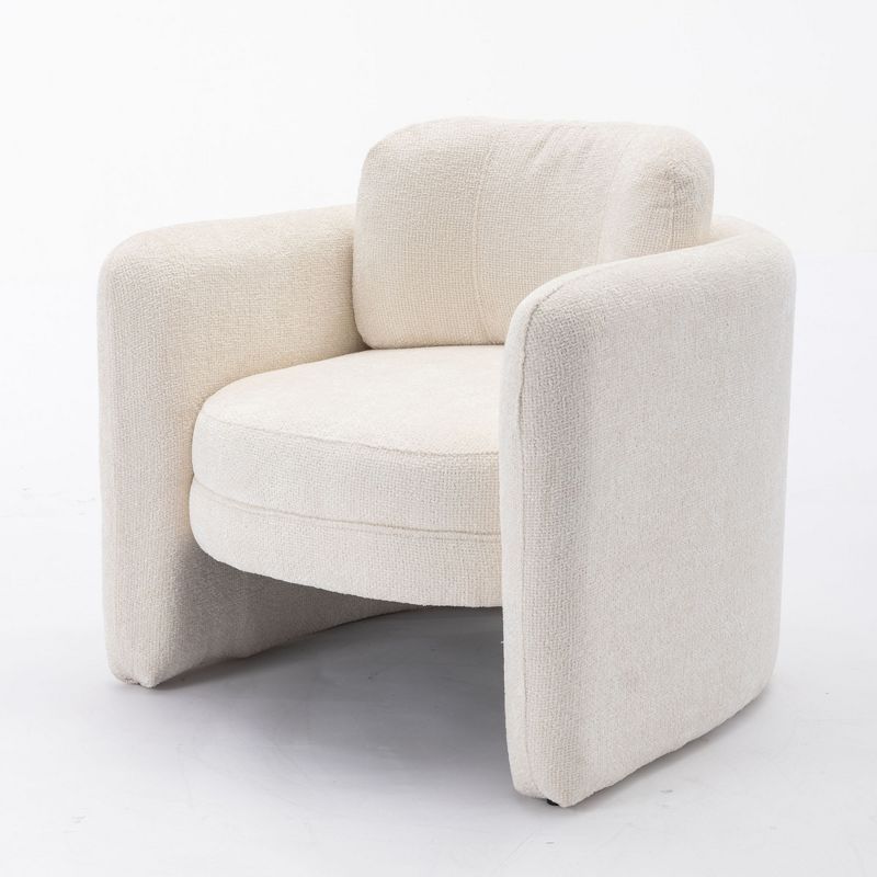 Modern Barrel Accent Chair, Upholstered Armchair-ModernLuxe, 5 of 13
