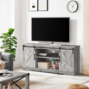 GustoWave Farmhouse TV Stand for 65 Inch TVs, Barn Doors TV Stand with Storage and Shelves, Modern TV Console Table Furniture - 1 of 4