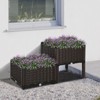 Aghana Digitals 2-Piece Elevated Self-Watering Planter Box Set, Brown Polypropylene Raised Garden - 2 of 4